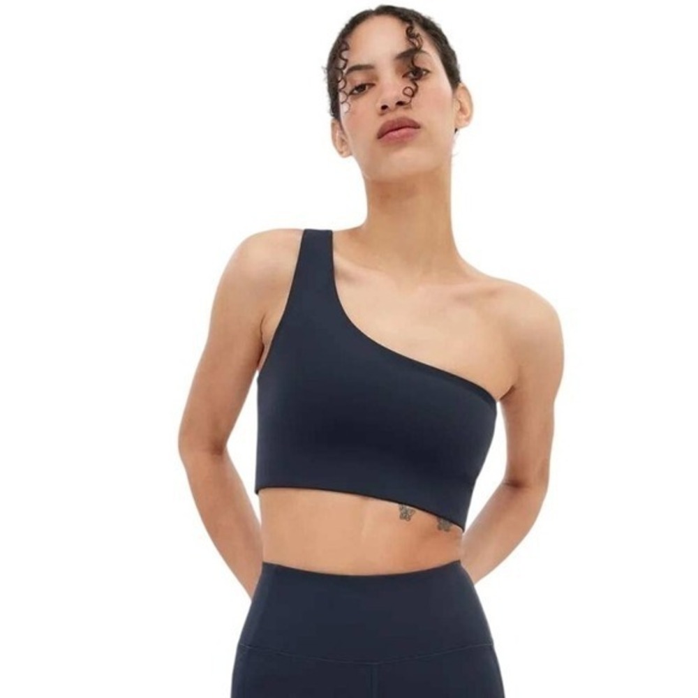 Girlfriend Collective Bianca One Shoulder Sports Bra Blue XL NEW